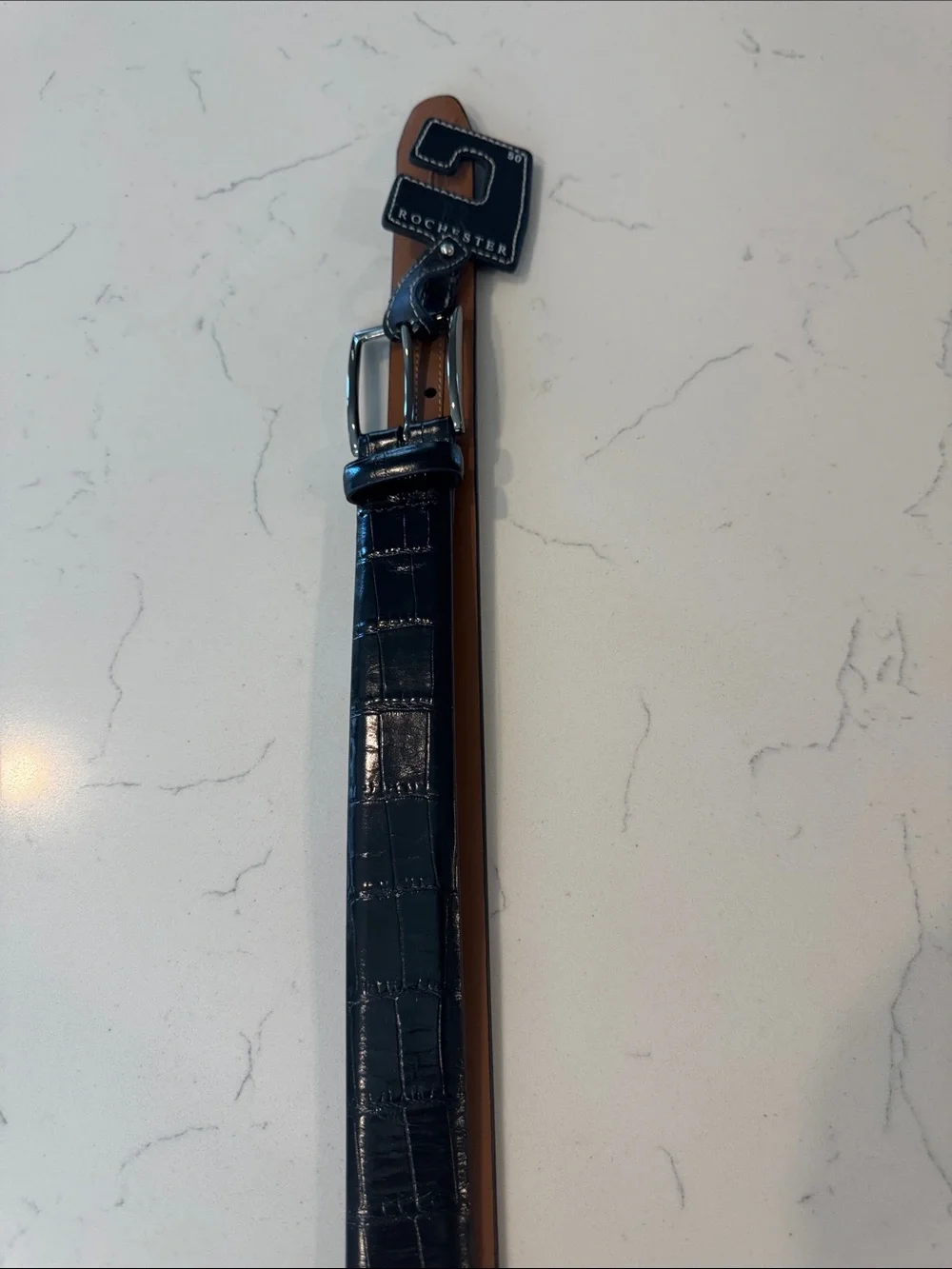 Men's Black Leather Belt 50